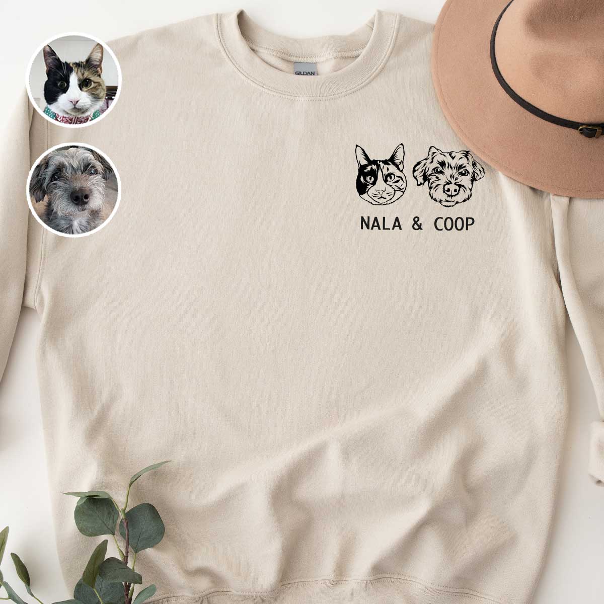 Custom Multiple Pet Sketch Sweatshirt