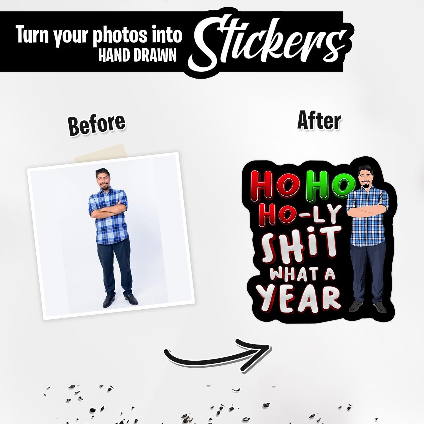 Ho Ho Holy Shit Sticker Personalized