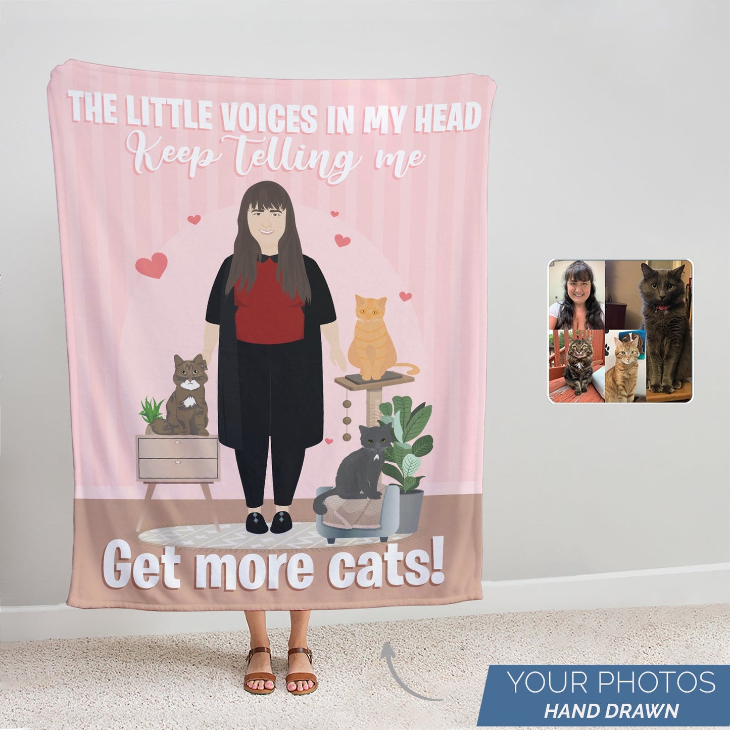 Get More Cats Personalized Blanket