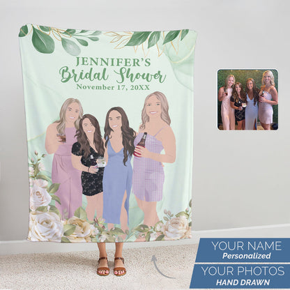 Bridal Shower Keepsake Blanket Personalized