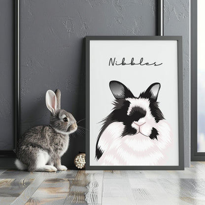 Custom Pet Bunny Rabbit Portrait