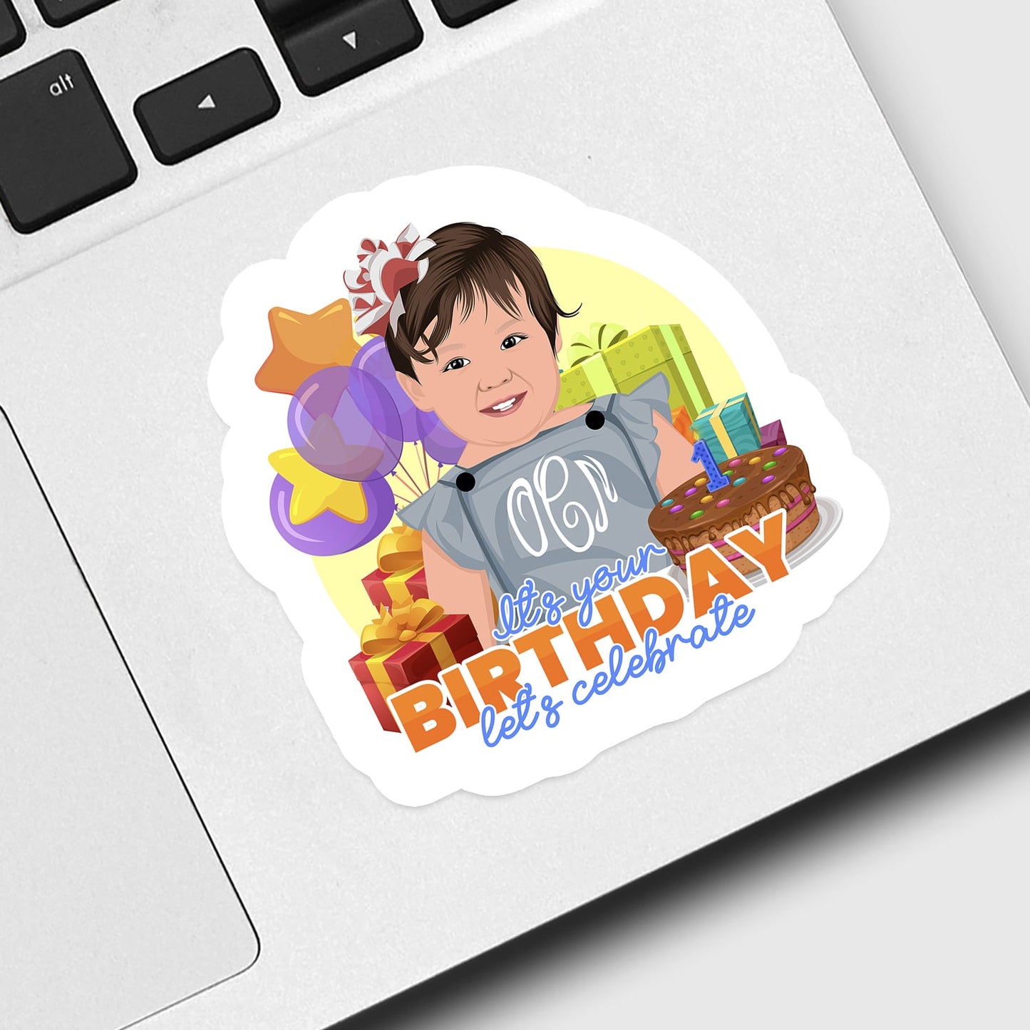 It's Your Birthday Let’s Celebrate Sticker Personalized