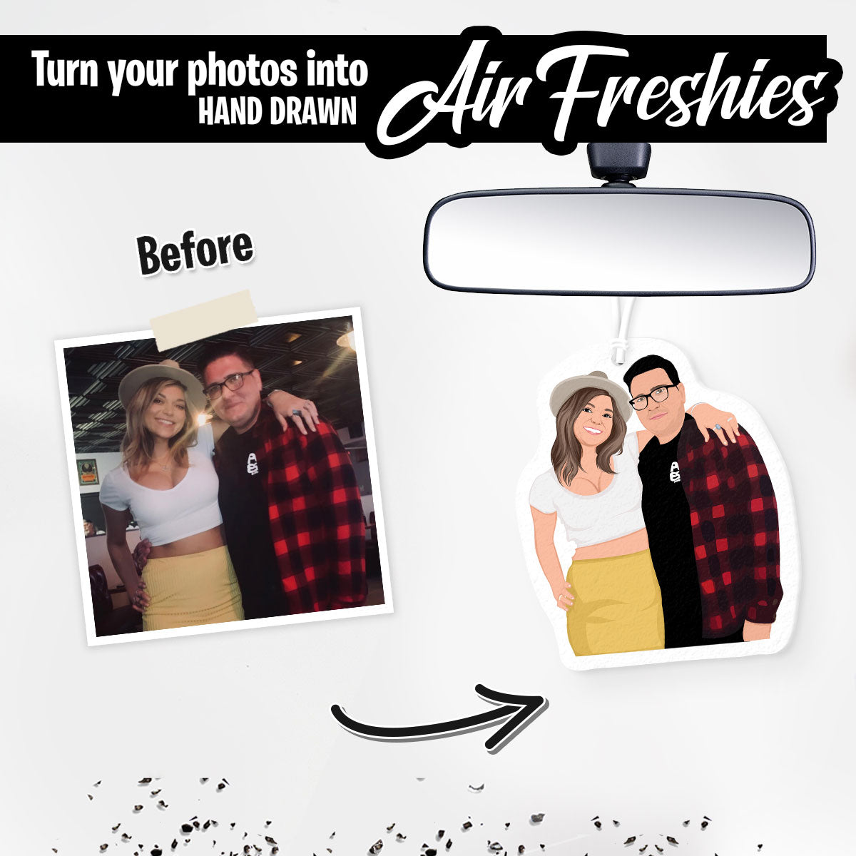 Personalized Couples Portrait Air Freshener