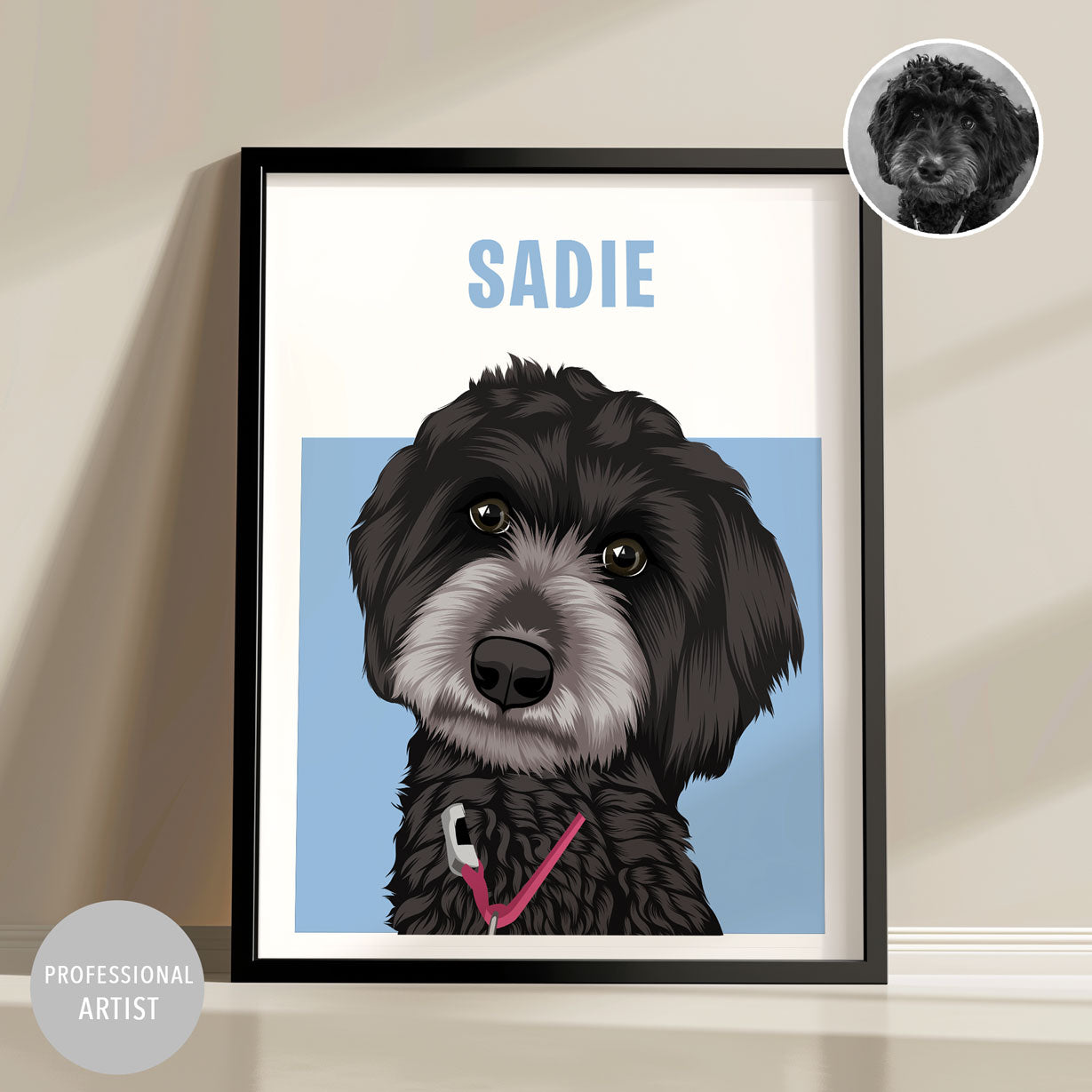 Custom Colored Pet Portrait