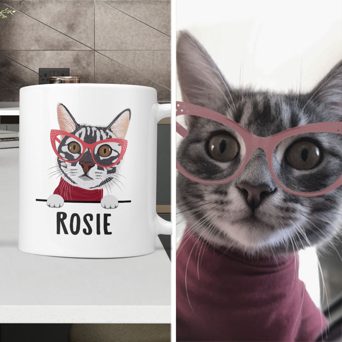 Cute Custom Cat "On Edge" Mug