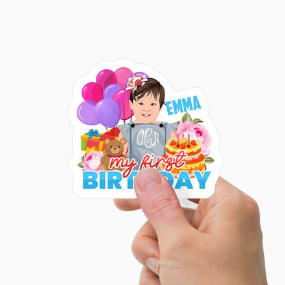 My First Birthday Sticker Personalized